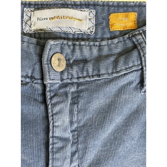 Pilcro and the Letterpress Pants Size 29 Blue Corduroy Straight Leg Vintage Slim - Picture 5 of 9